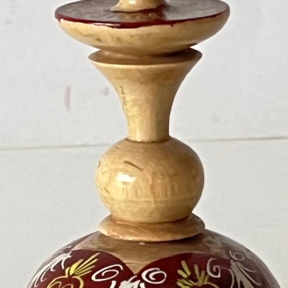 Vintage Wooden Hand Painted Wooden Candlestick Holder - Picture 9 of 15